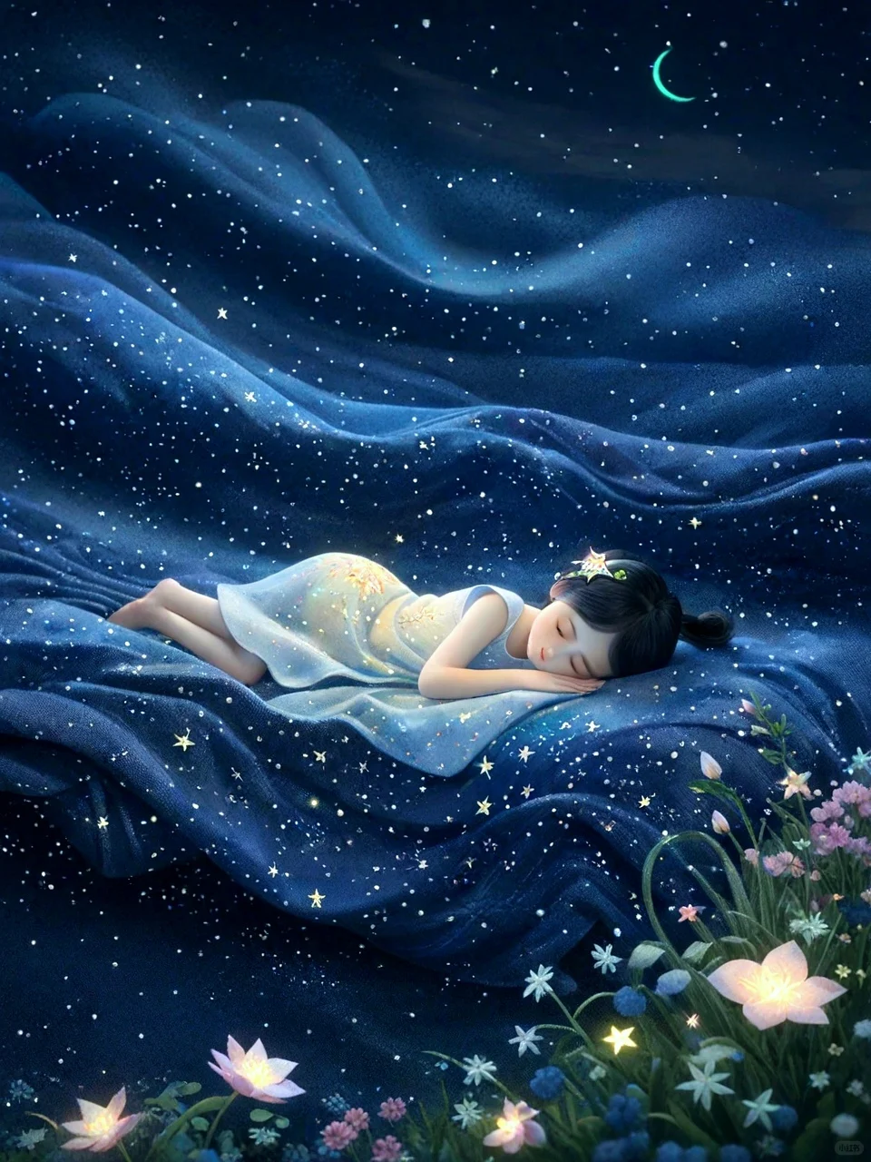 躺在星空里