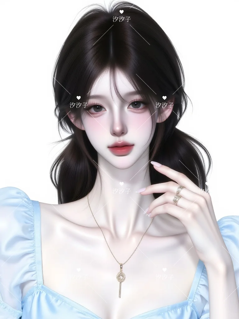 浅蓝系少女，自带清新滤镜✨