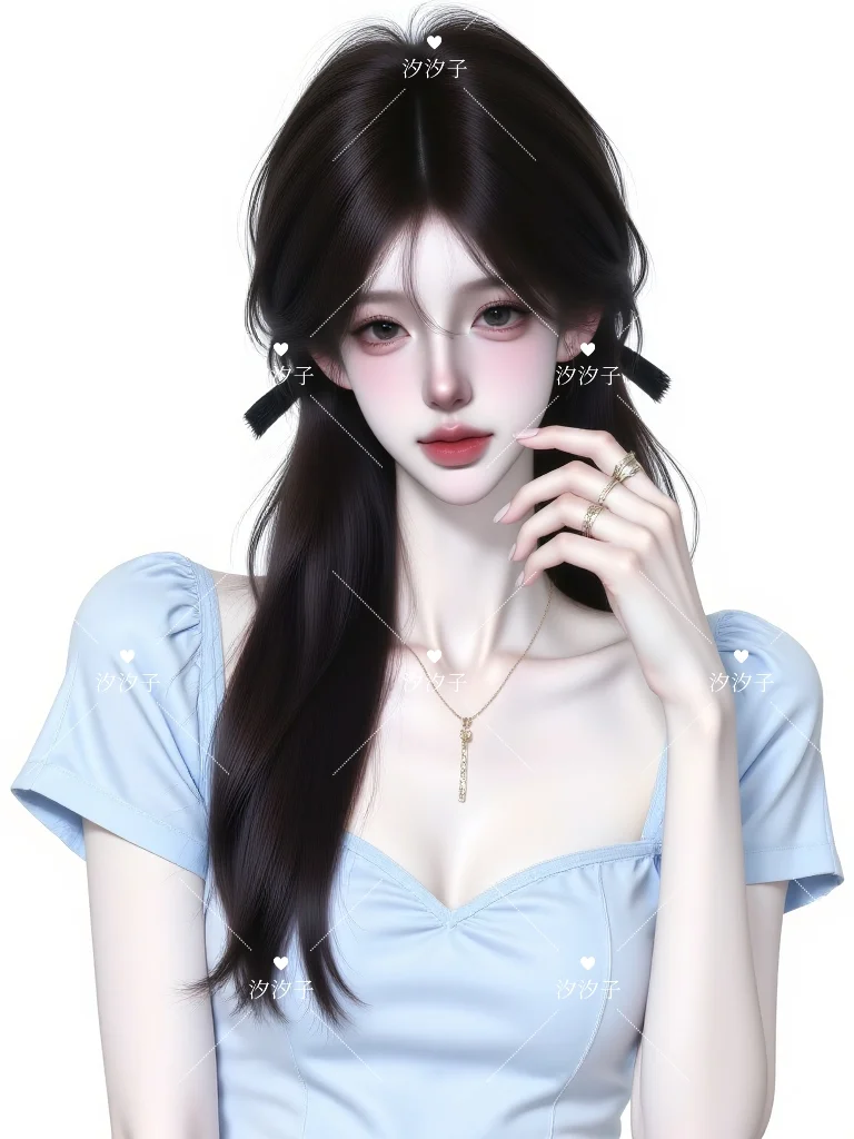 浅蓝系少女，自带清新滤镜✨