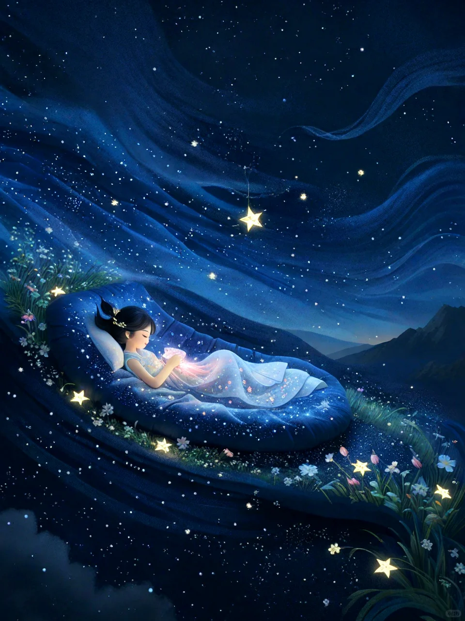 躺在星空里