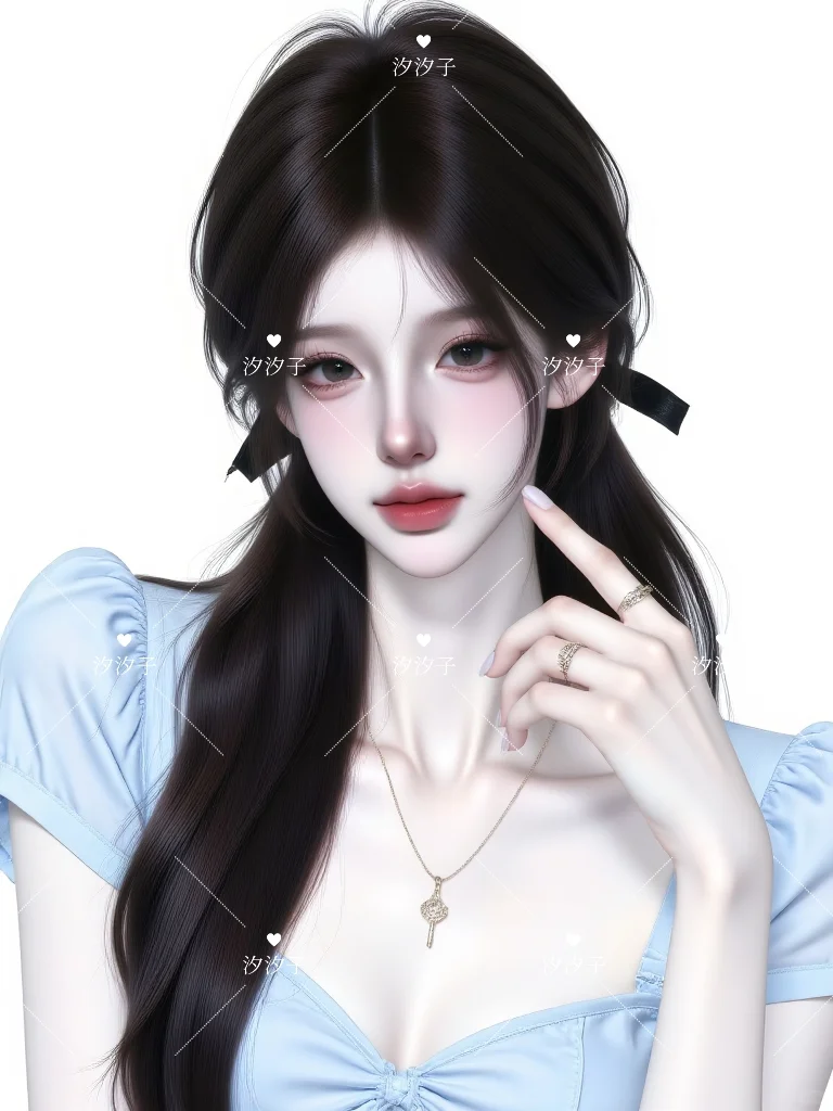 浅蓝系少女，自带清新滤镜✨