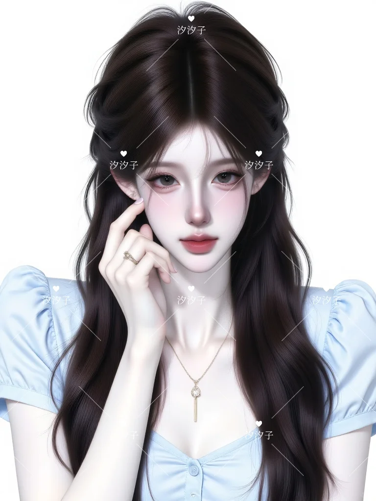 浅蓝系少女，自带清新滤镜✨