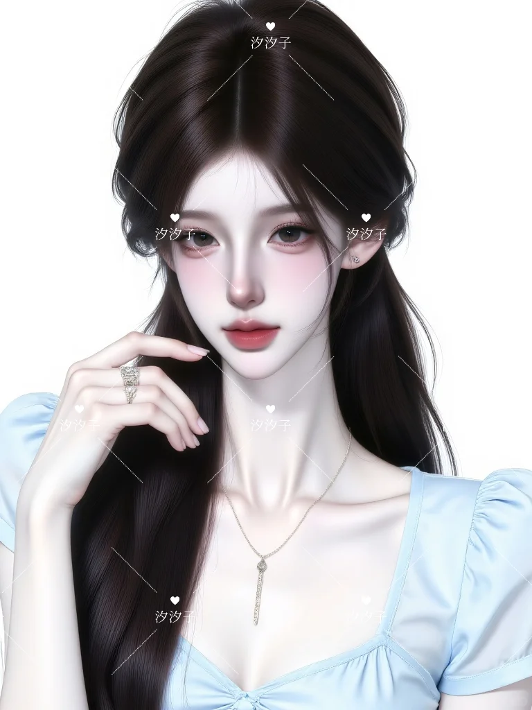 浅蓝系少女，自带清新滤镜✨