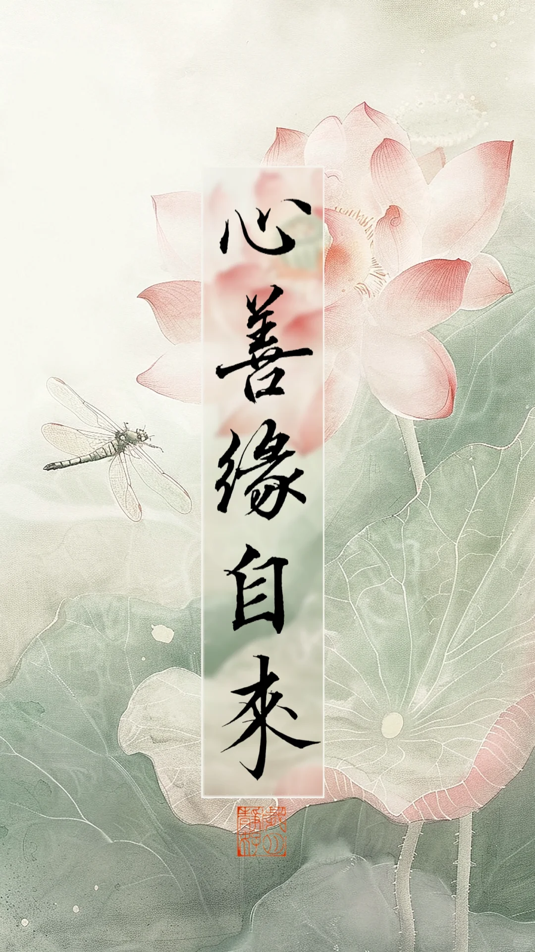 手写｜心静慧自开，心宽福自来｜禅意壁纸