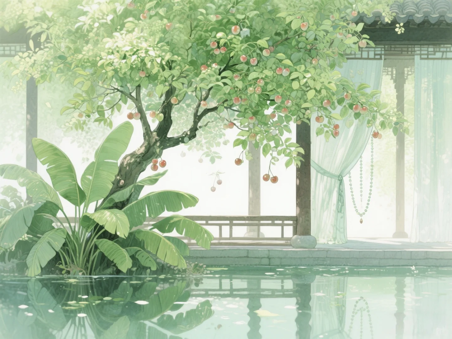 樱桃染红，芭蕉泼绿