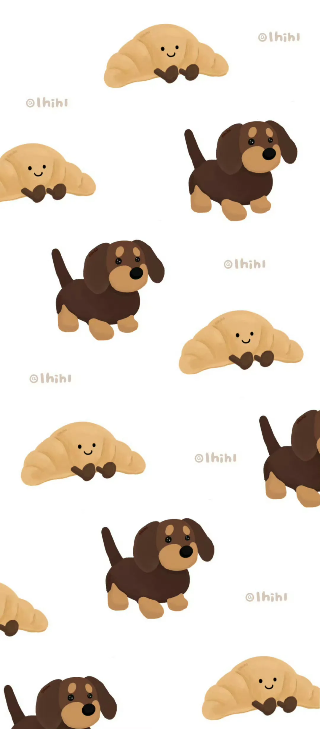 腊肠犬牛角包｜壁纸