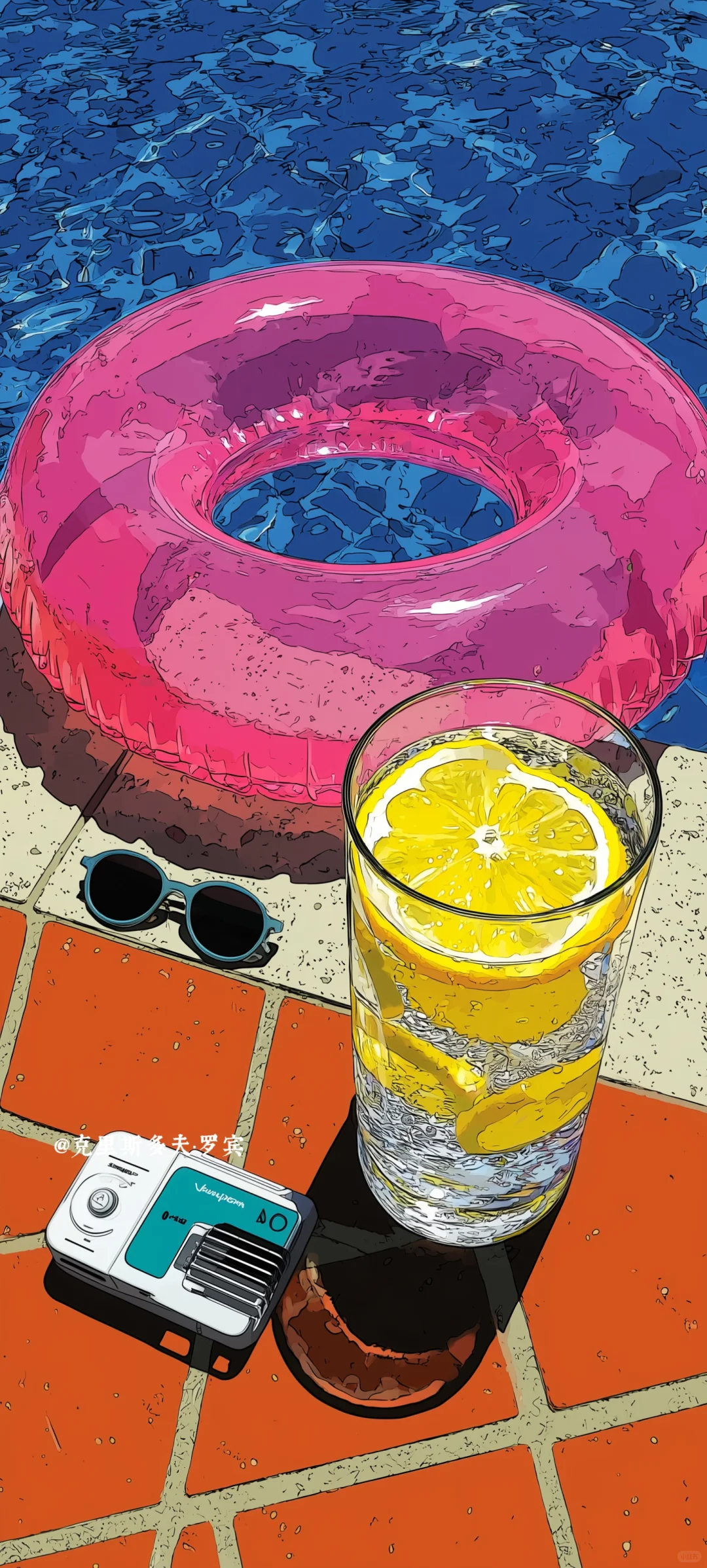蓝&黄夏季治愈插画 | 011