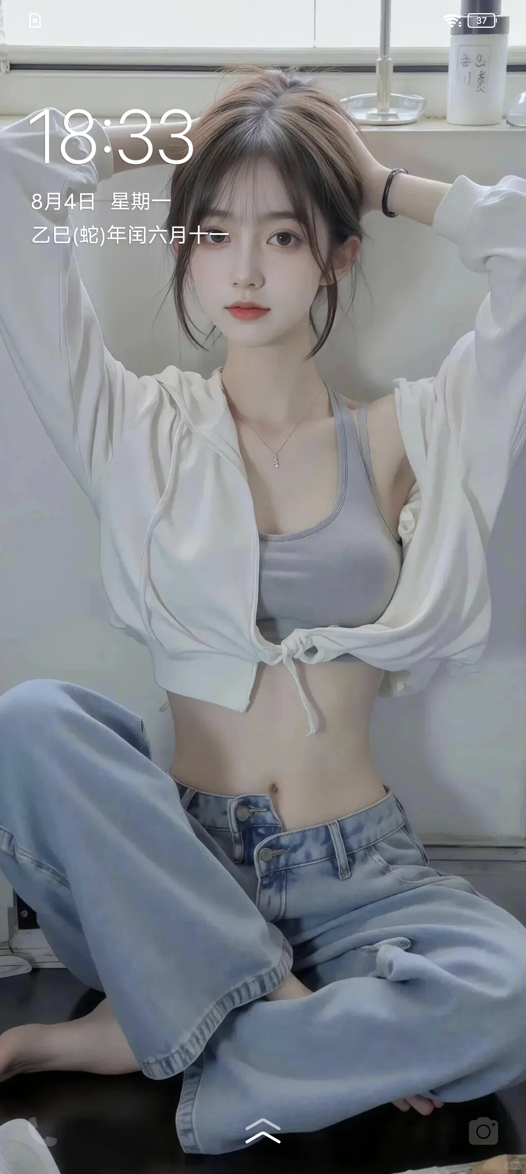 健身房元气妹马甲线壁纸 练出马甲线