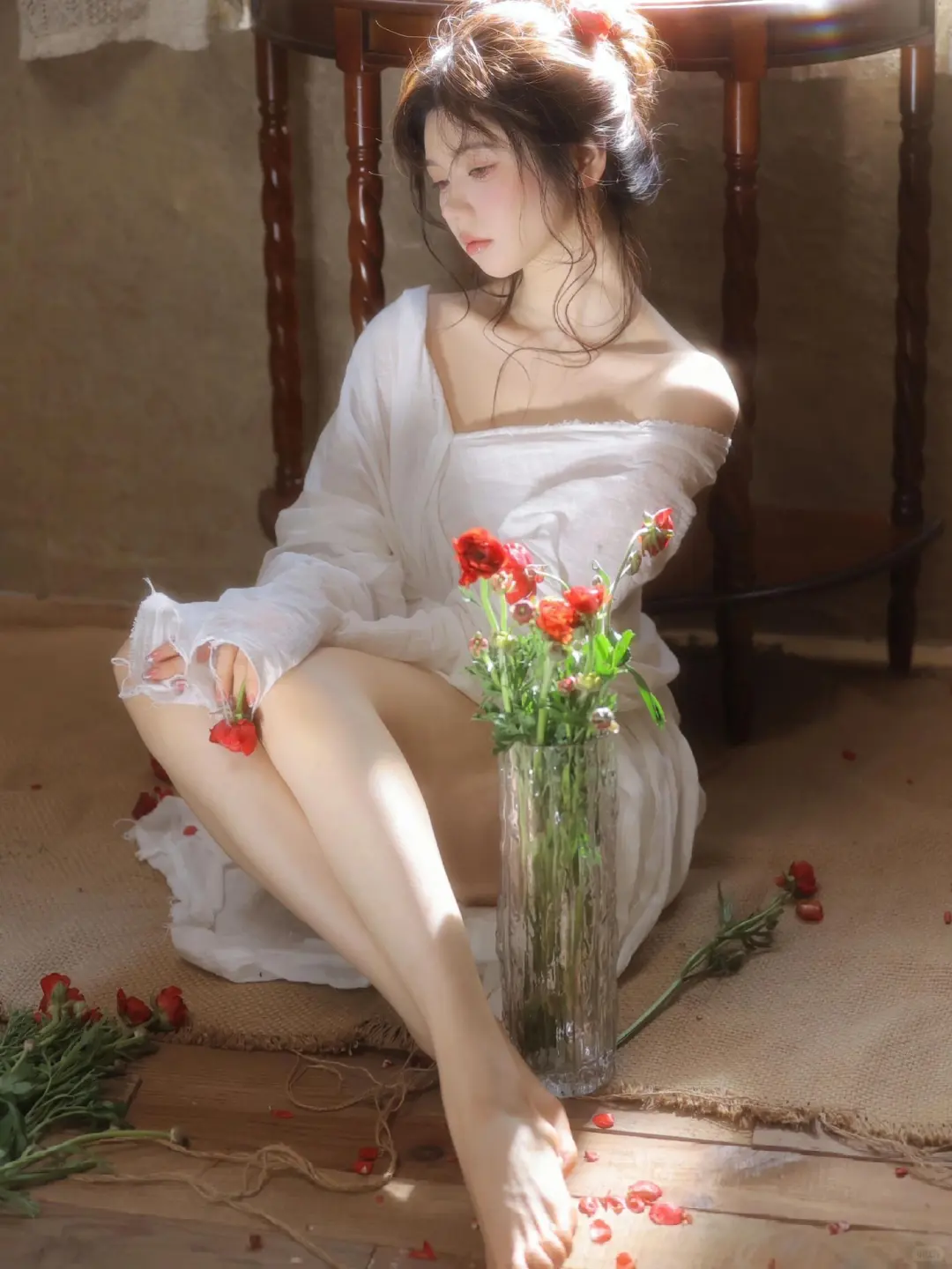 红花纯欲天花板‼️像坠入一场无意识的梦里
