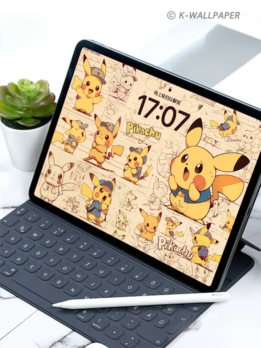 可爱皮卡丘ipad 平板壁纸来咯～