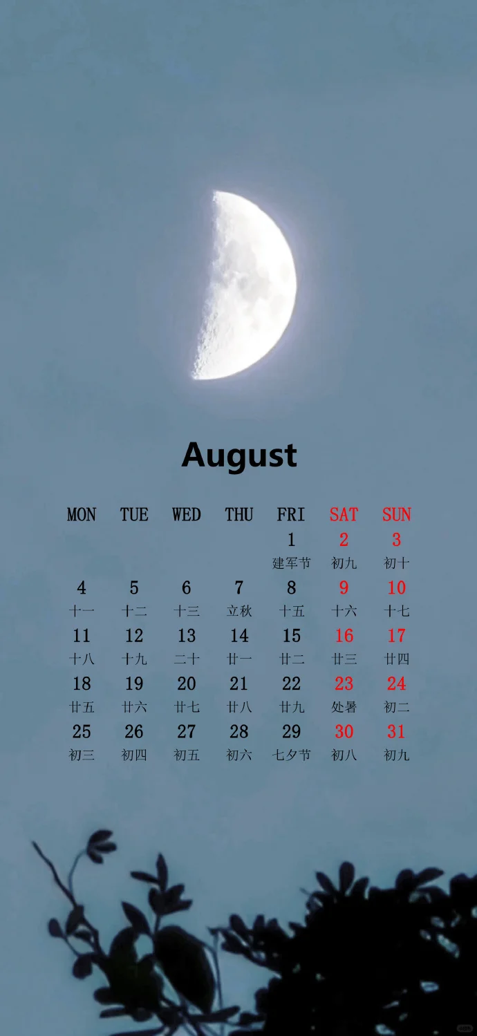 2025年8月日历手机壁纸-八月一定很哇塞🌈