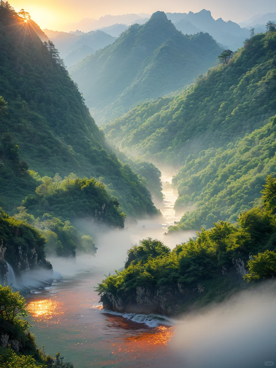 朝晖暖山河