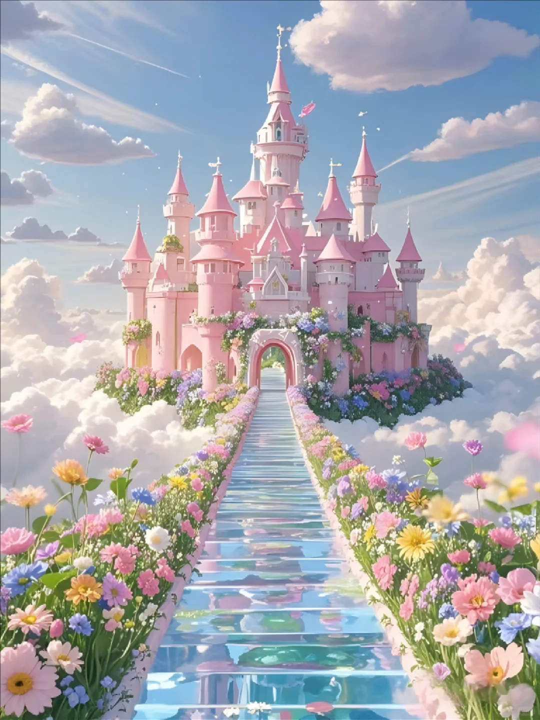 💕天空之境：粉色公主城堡✨