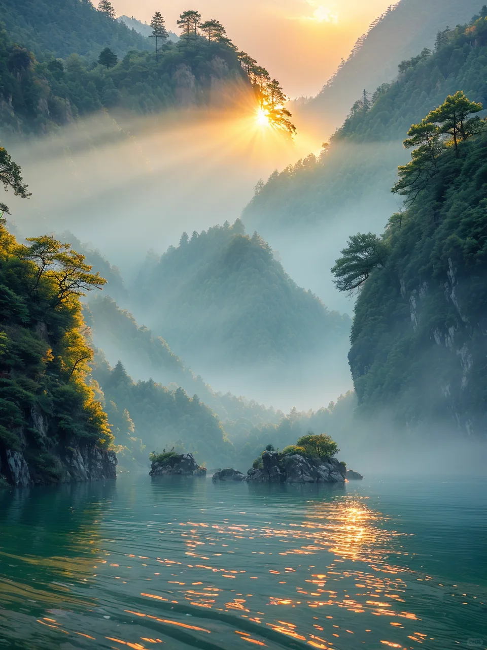 朝晖暖山河