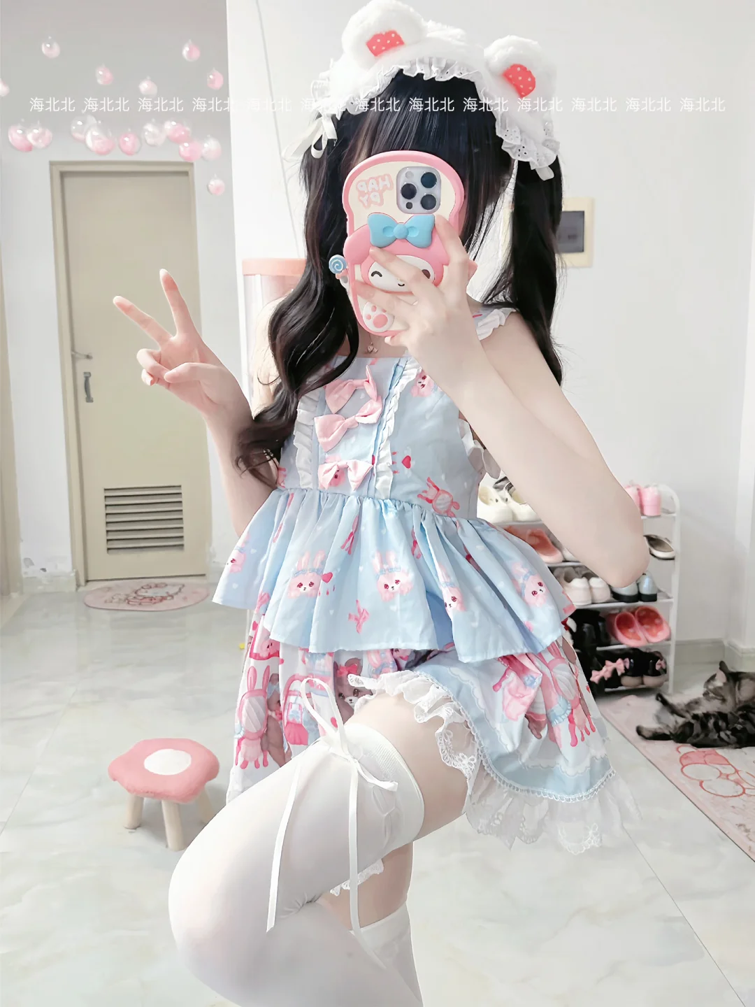 搭配女儿服的绑带过膝袜来咯～