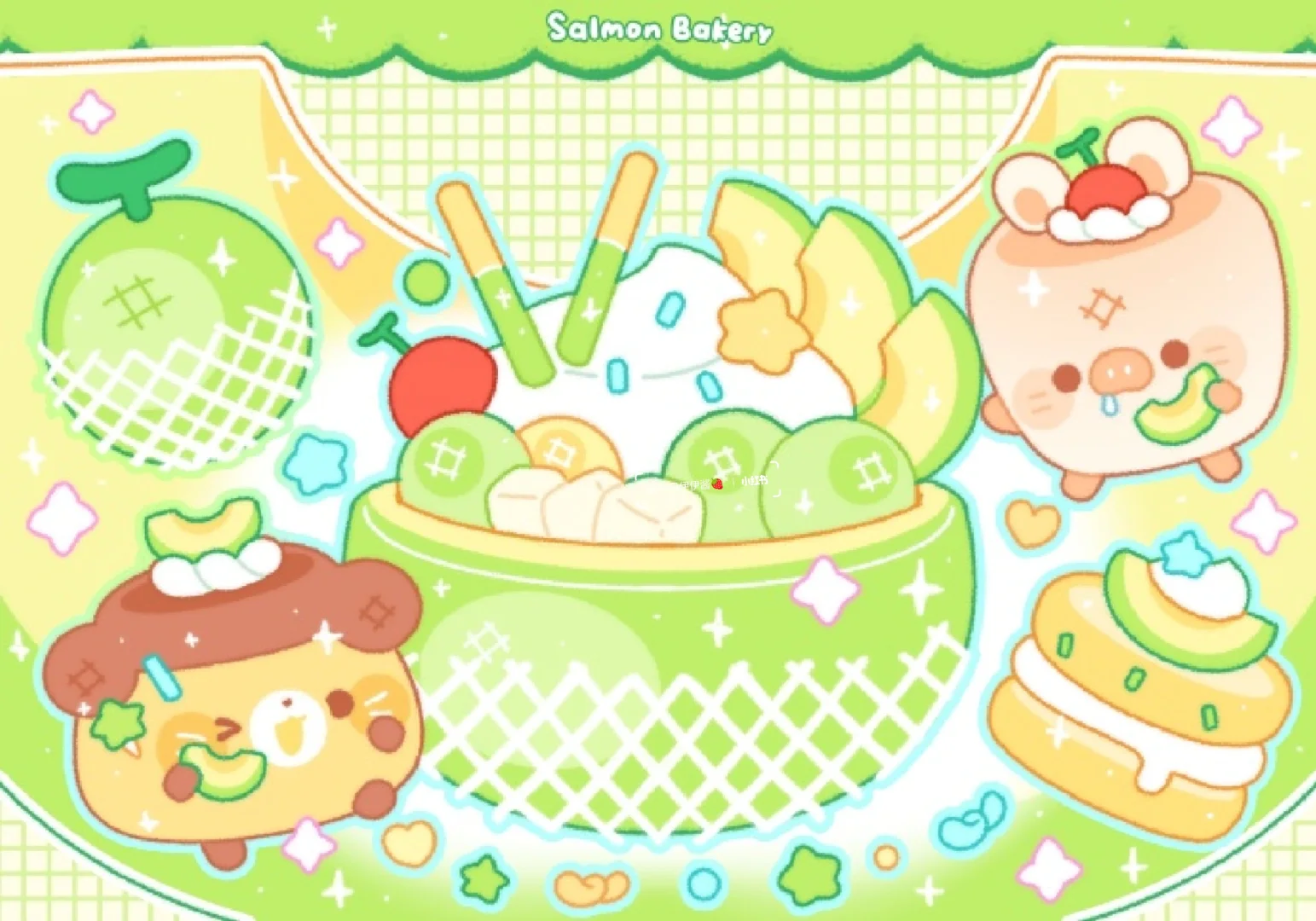 平板壁纸｜可爱美食壁纸🍞🍰🍈🍫