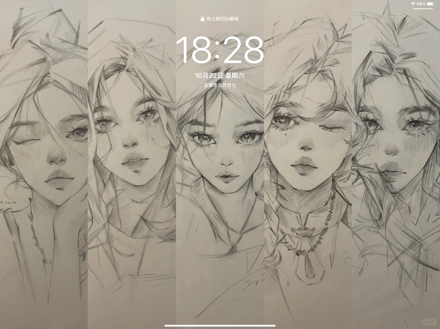 ipad壁纸分享、画的有点像那个谁