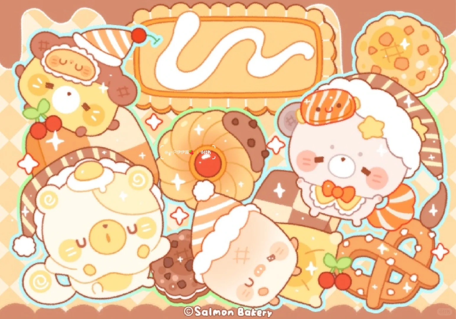 平板壁纸｜可爱美食壁纸🍞🍰🍈🍫