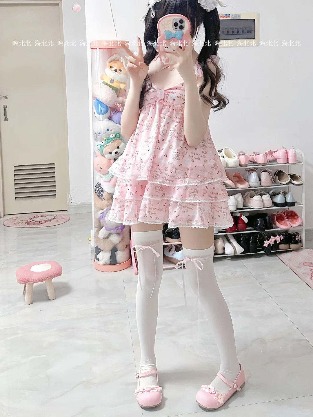搭配女儿服的绑带过膝袜来咯～