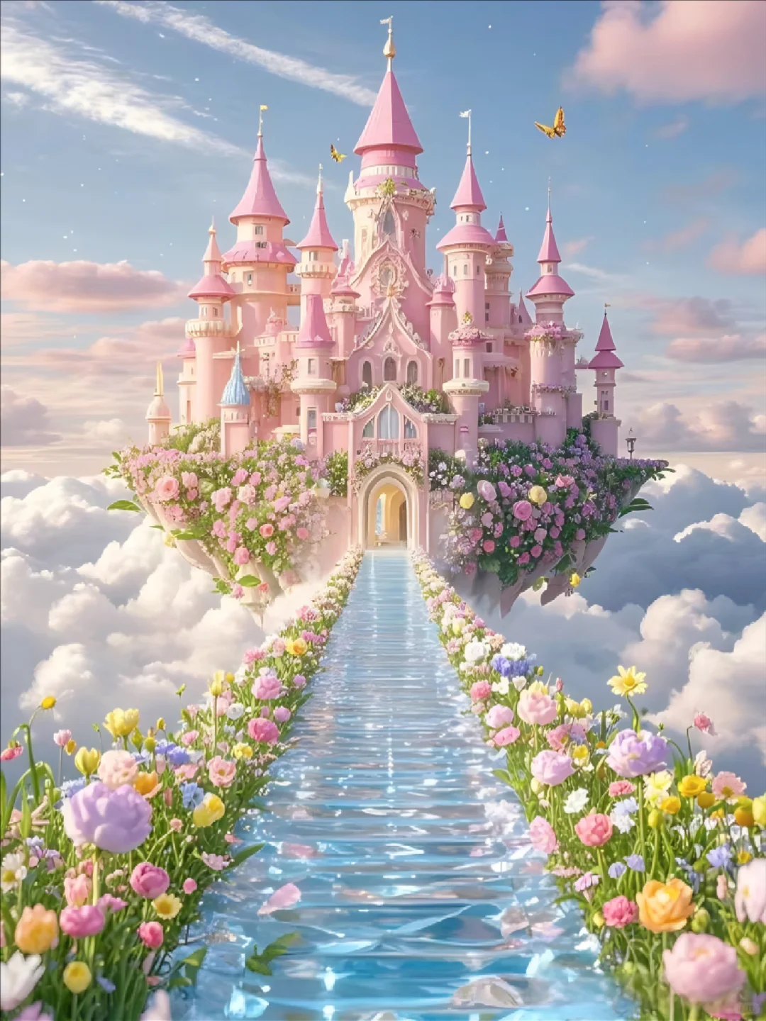💕天空之境：粉色公主城堡✨