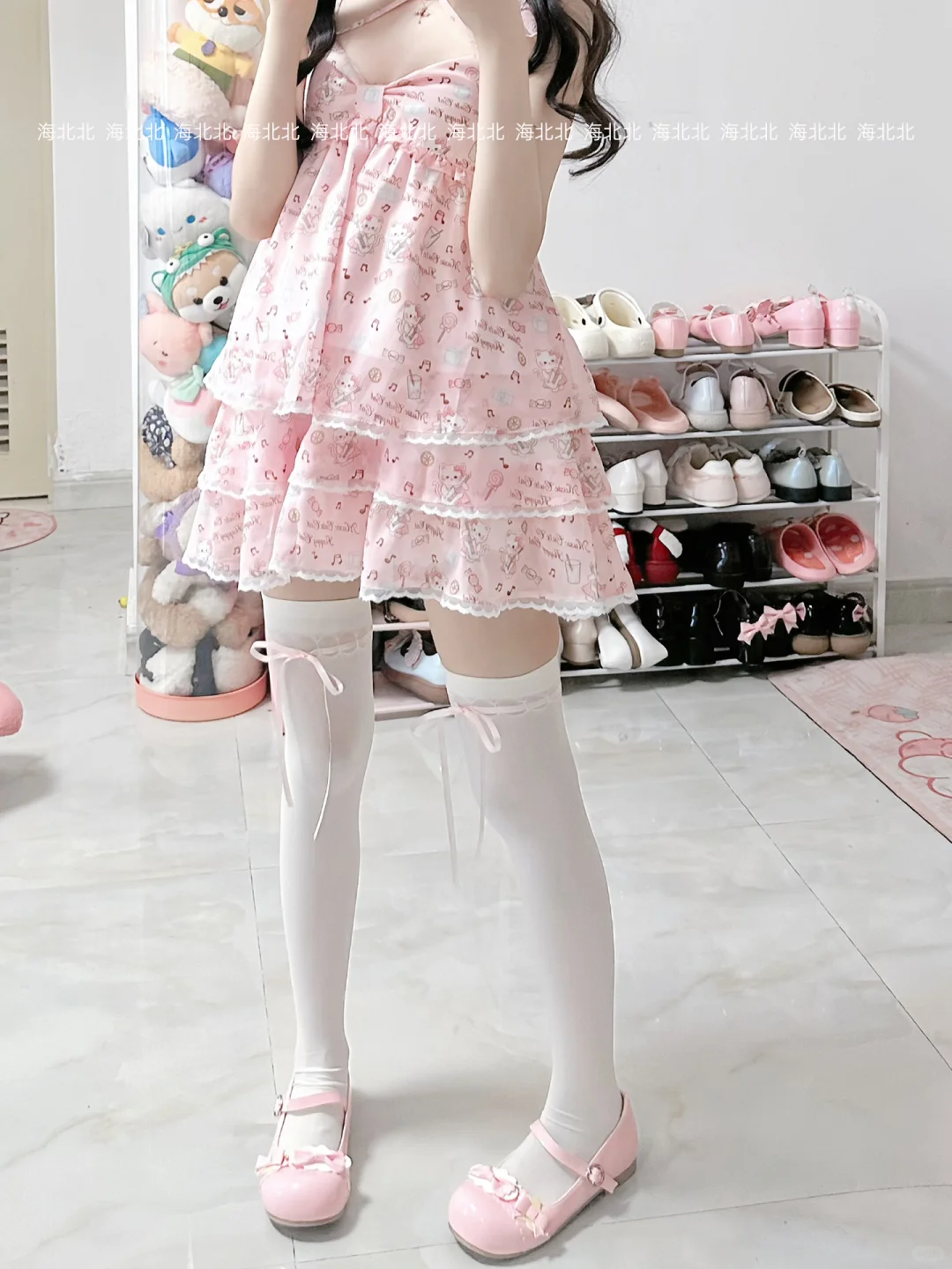 搭配女儿服的绑带过膝袜来咯～