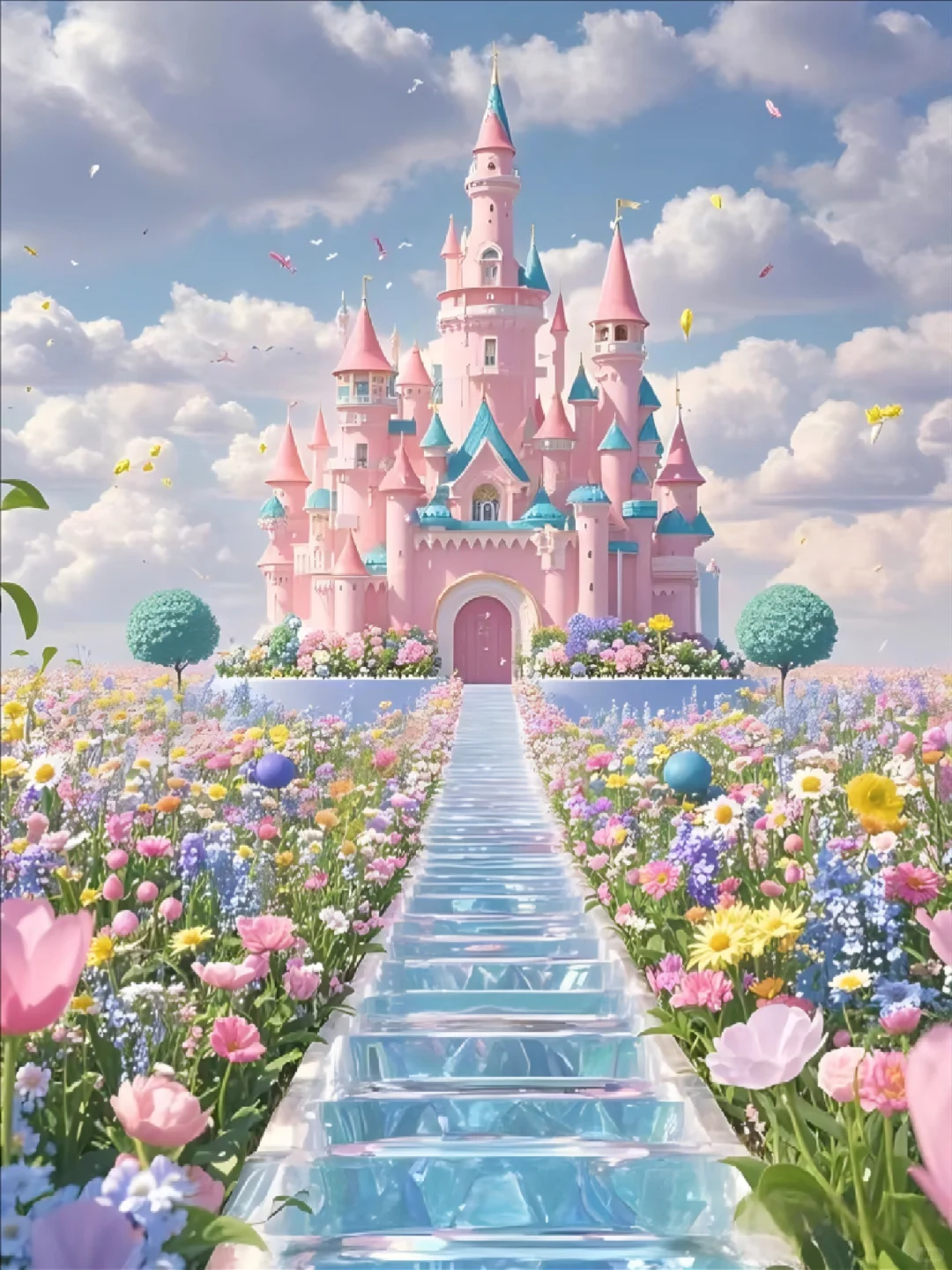 💕天空之境：粉色公主城堡✨