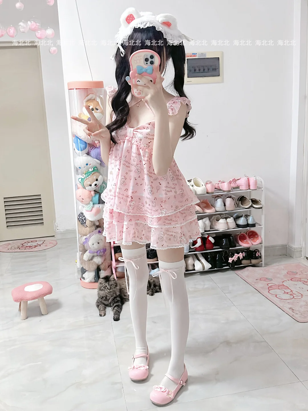 搭配女儿服的绑带过膝袜来咯～