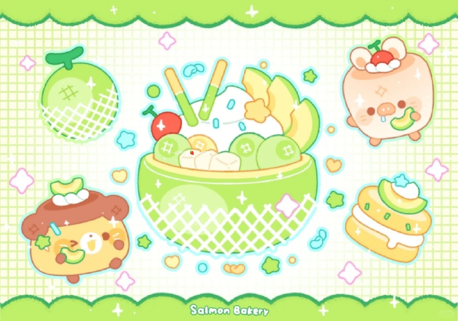 平板壁纸｜可爱美食壁纸🍞🍰🍈🍫