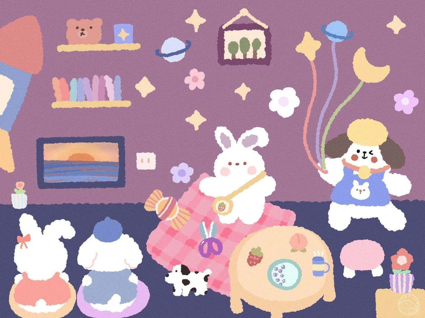 🌈超可爱的插画iPad锁屏壁纸 电脑壁