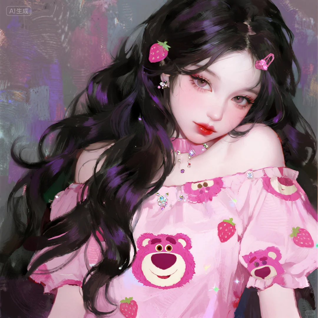 草莓熊粉色可爱女头！！