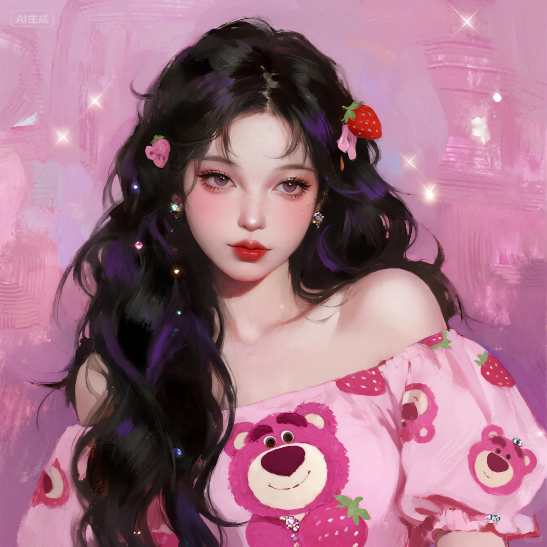 草莓熊粉色可爱女头！！