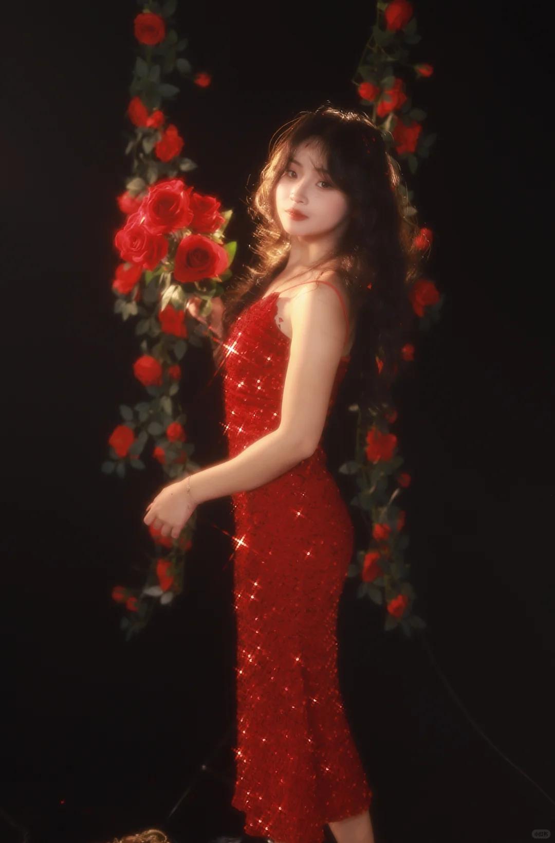 娇艳红玫瑰，这组氛围感写真也太美了吧！