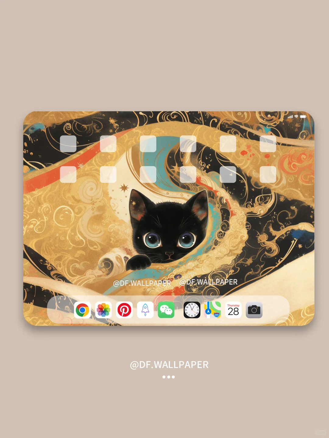 ipad壁纸｜黑色玄猫｜INS风卡通壁纸