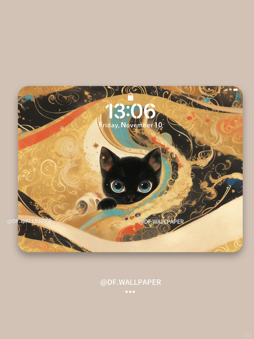 ipad壁纸｜黑色玄猫｜INS风卡通壁纸