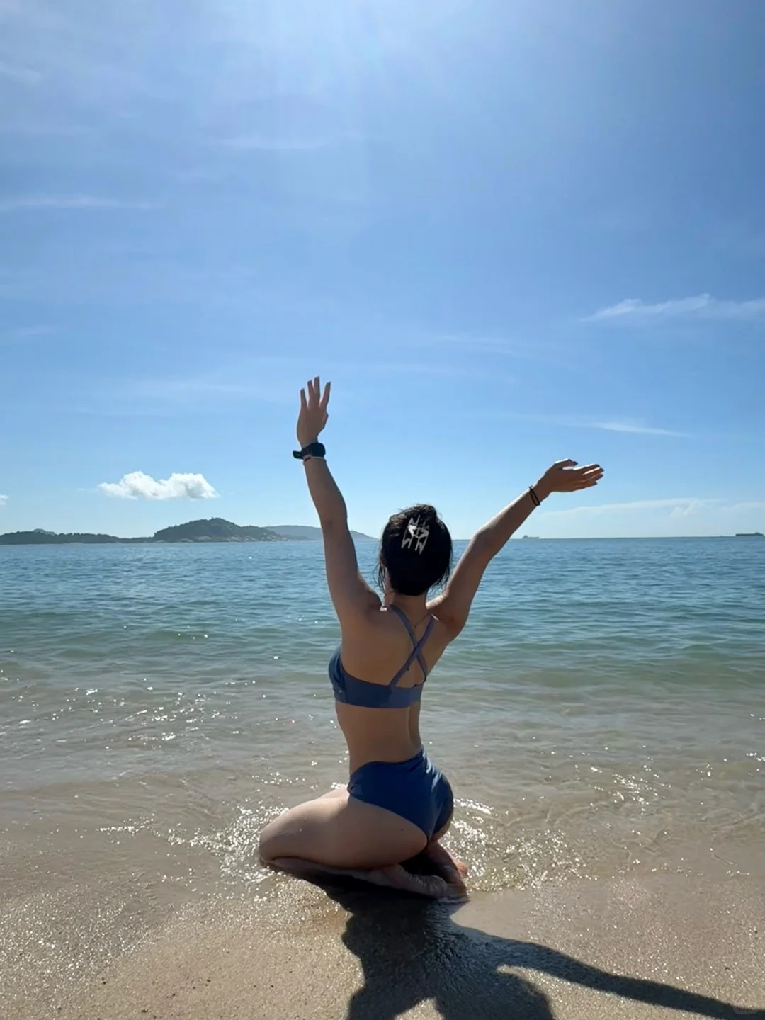 肌肉女和沙滩 晒爽了👙🏝️