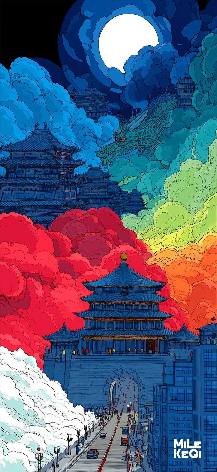 壁纸分享|山峰与城市