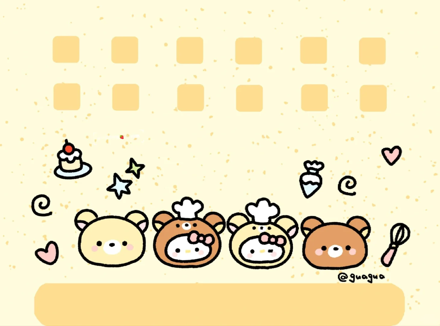 平板/电脑壁纸｜可爱嘟HelloKitty&轻松熊