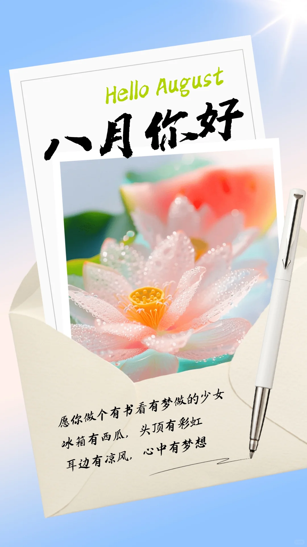 适合8月第一天发的图片