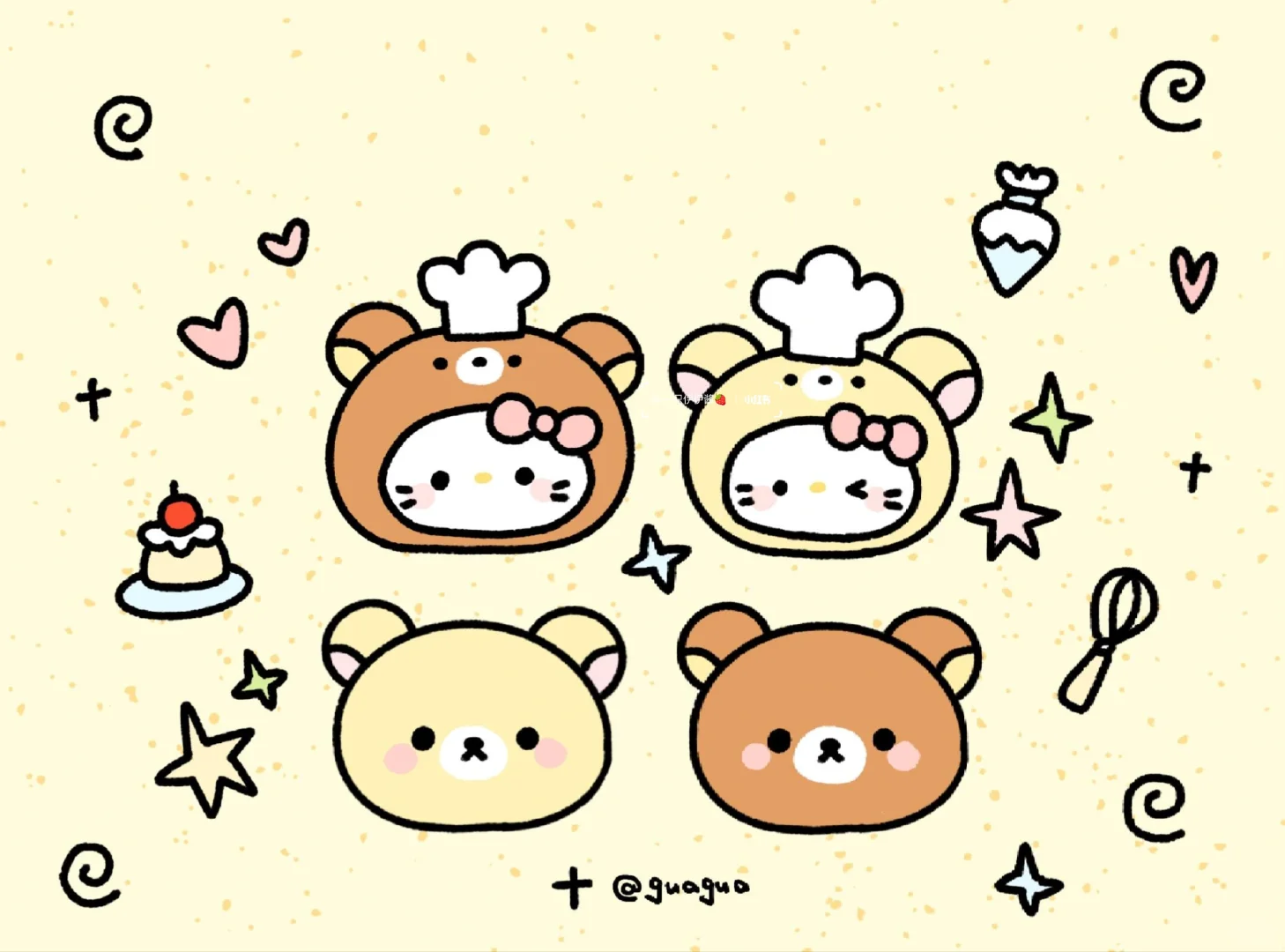 平板/电脑壁纸｜可爱嘟HelloKitty&轻松熊