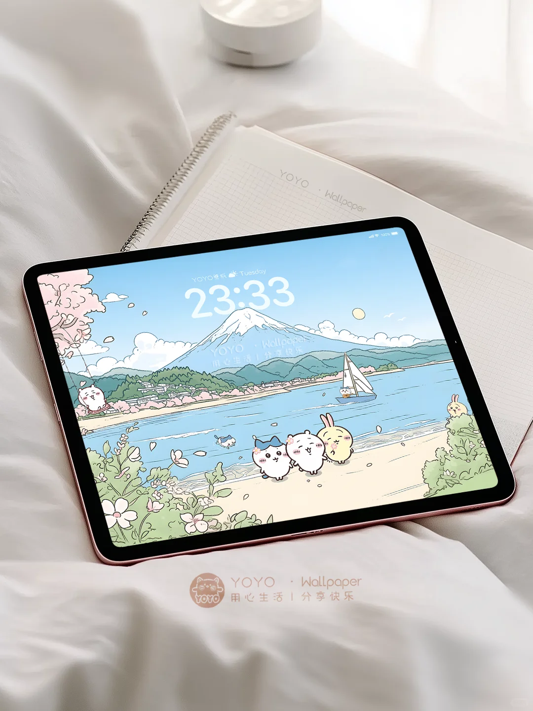 🐬富士山下·海边吉伊卡哇平板壁纸|136