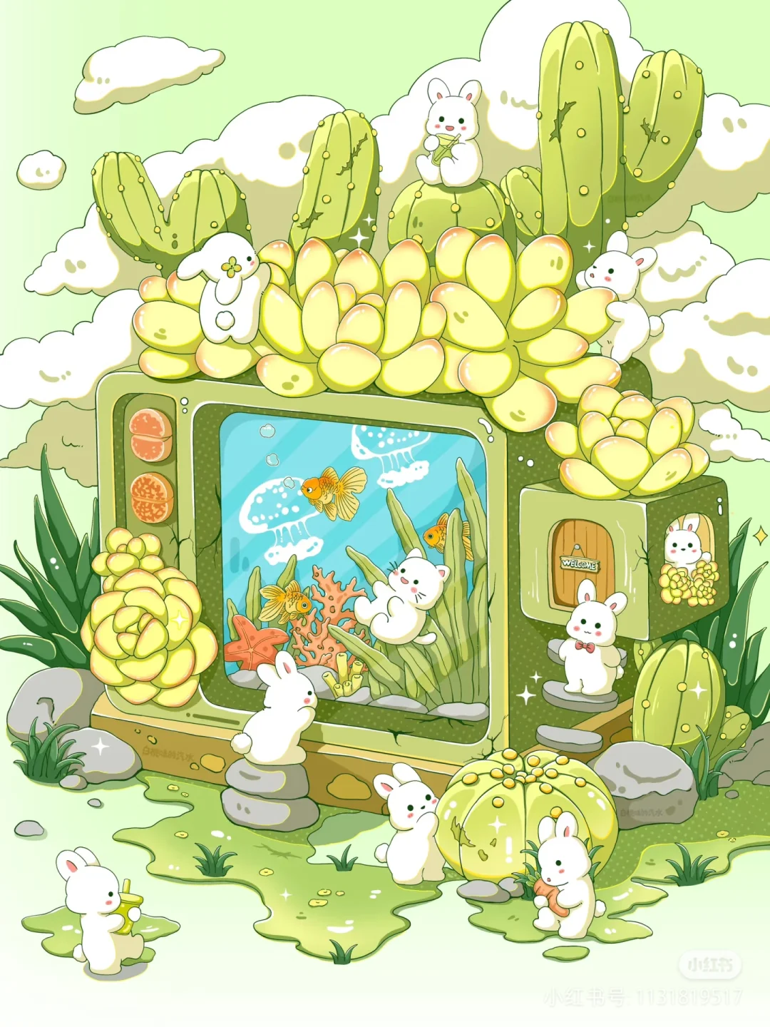 可爱插画壁纸～