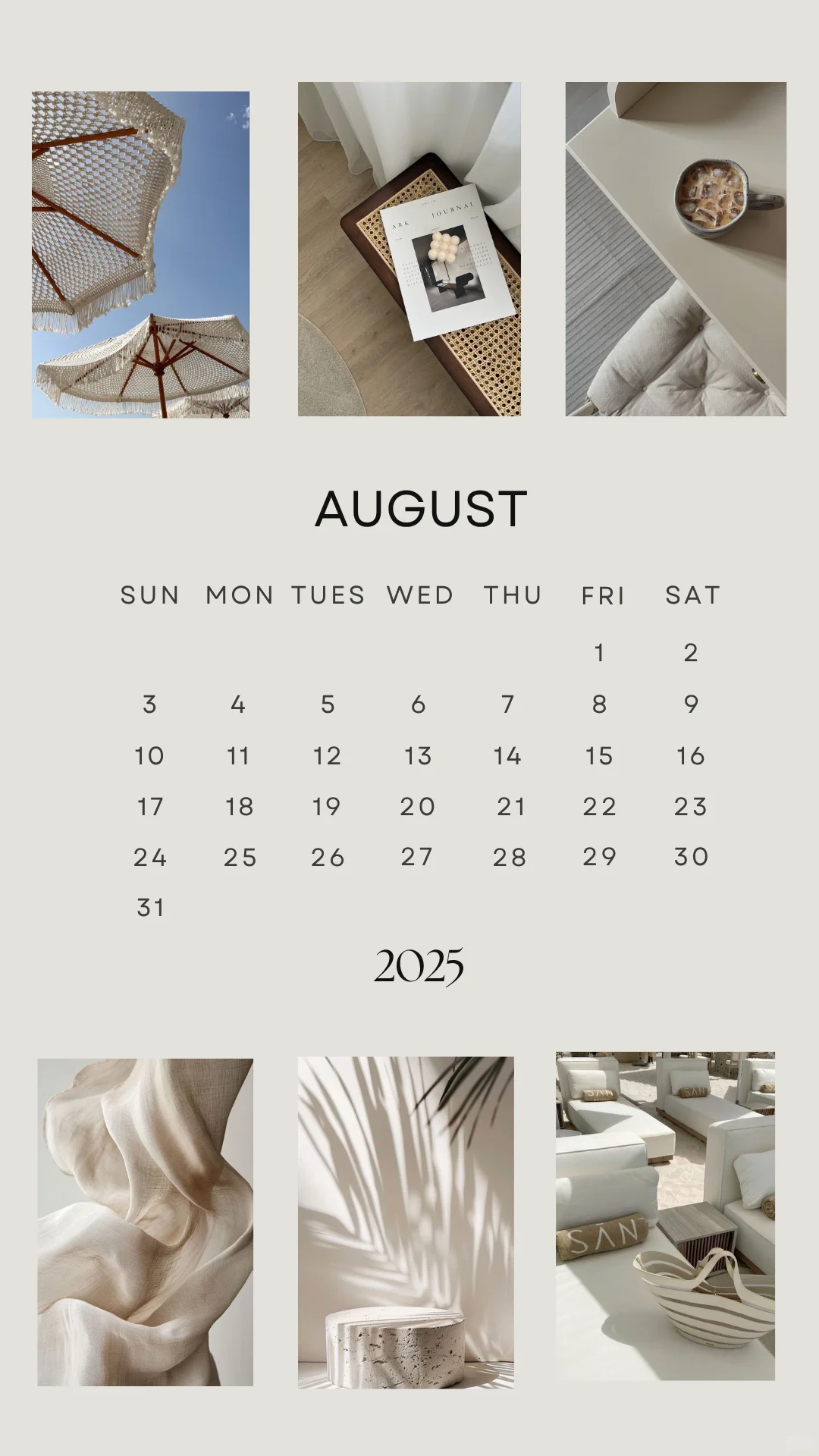 8月限定｜療癒月曆📅