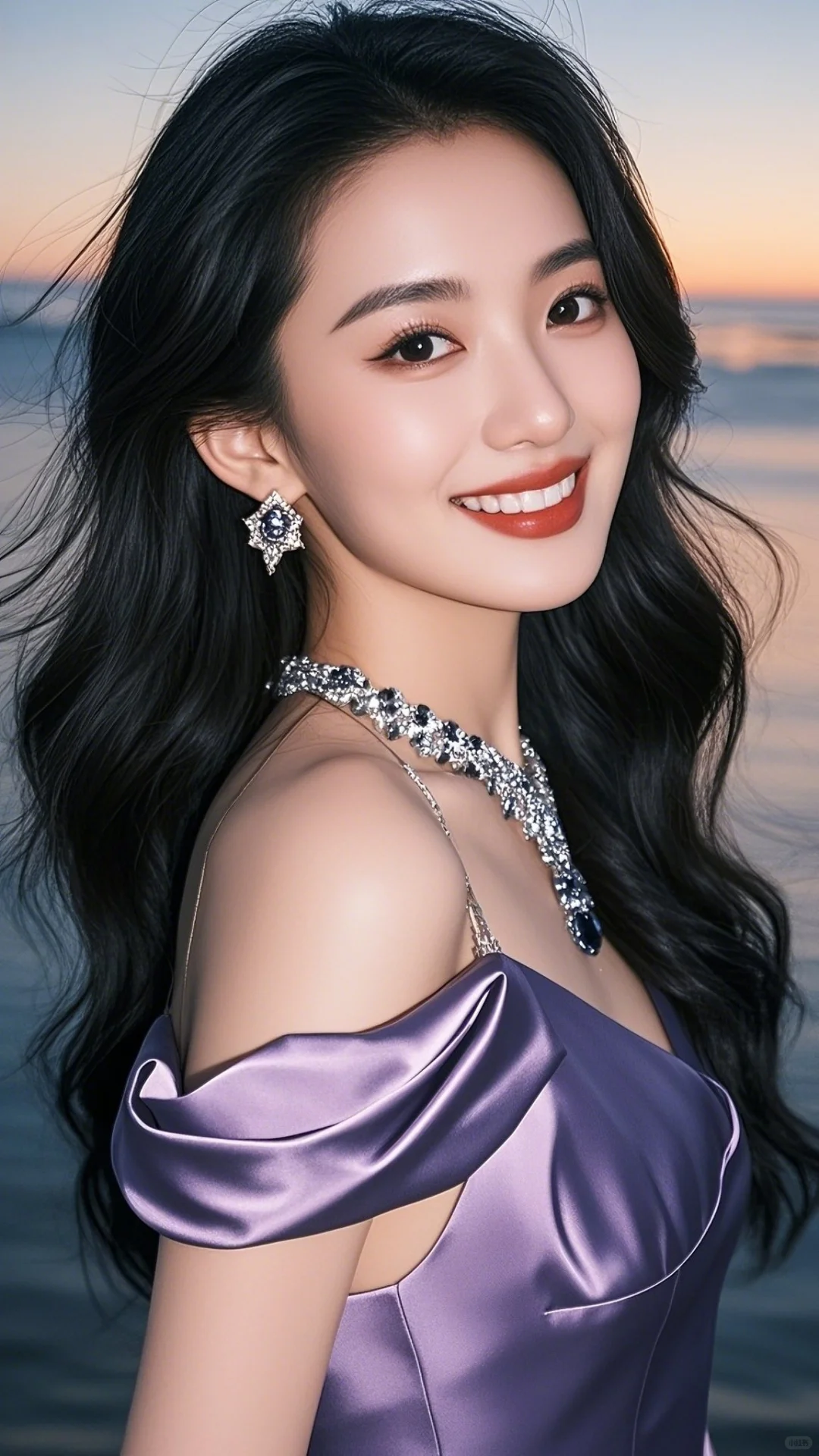 高清美女图片💫紫色礼服之美💫