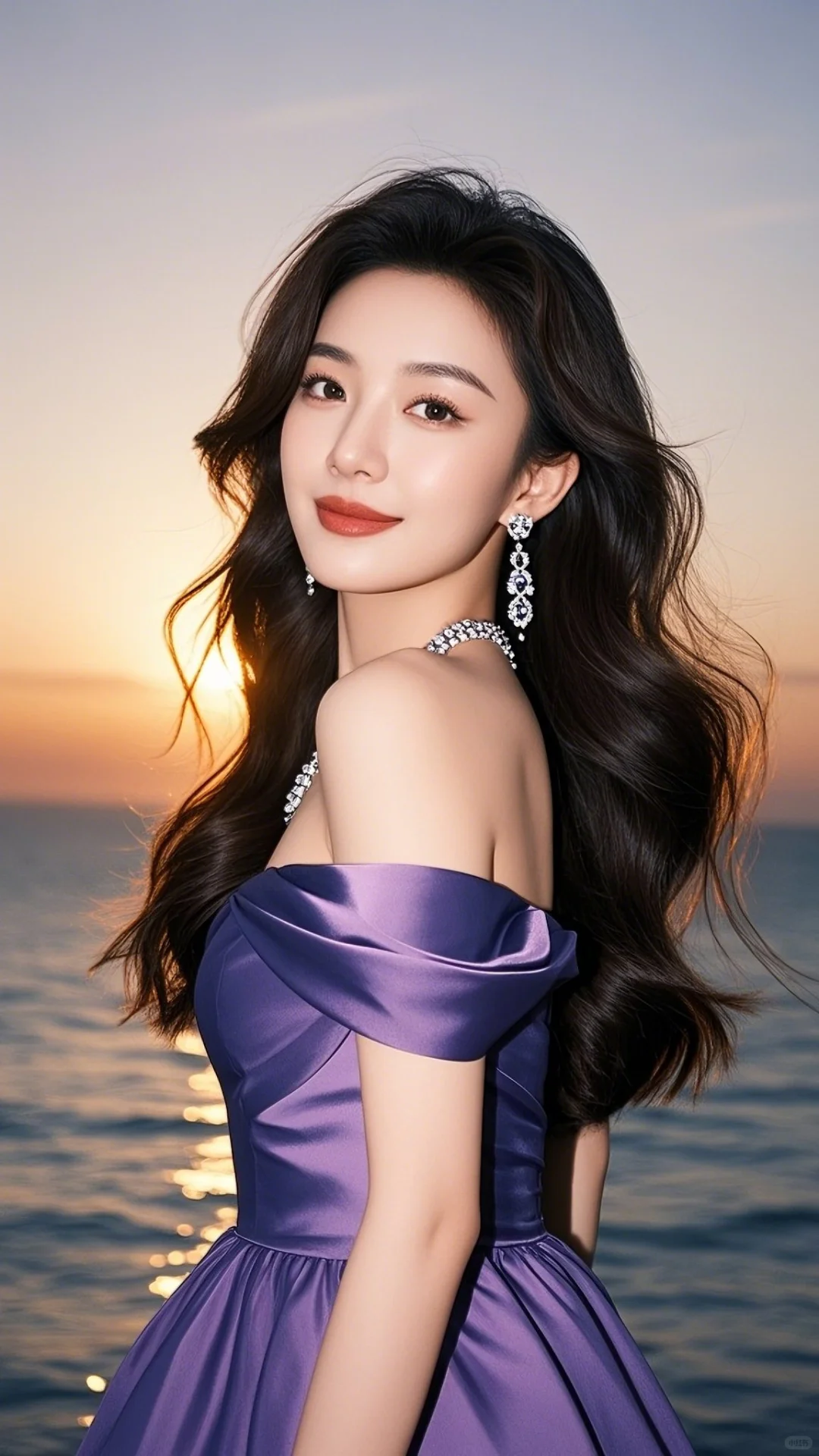 高清美女图片💫紫色礼服之美💫