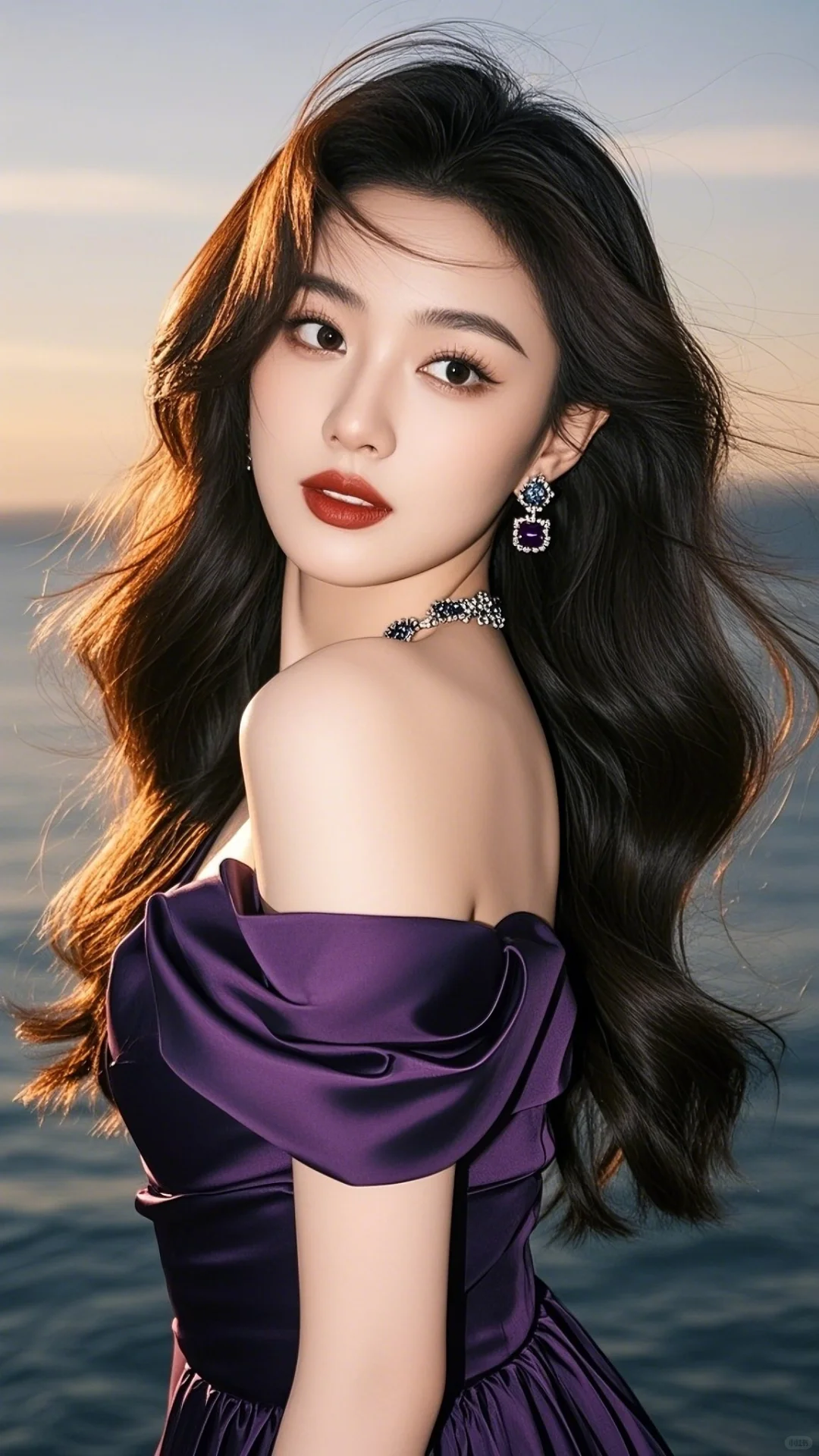 高清美女图片💫紫色礼服之美💫