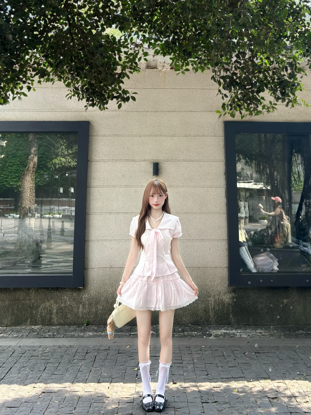 花小钱做大美女附🔗粉色蝴蝶结套装好甜美🥰