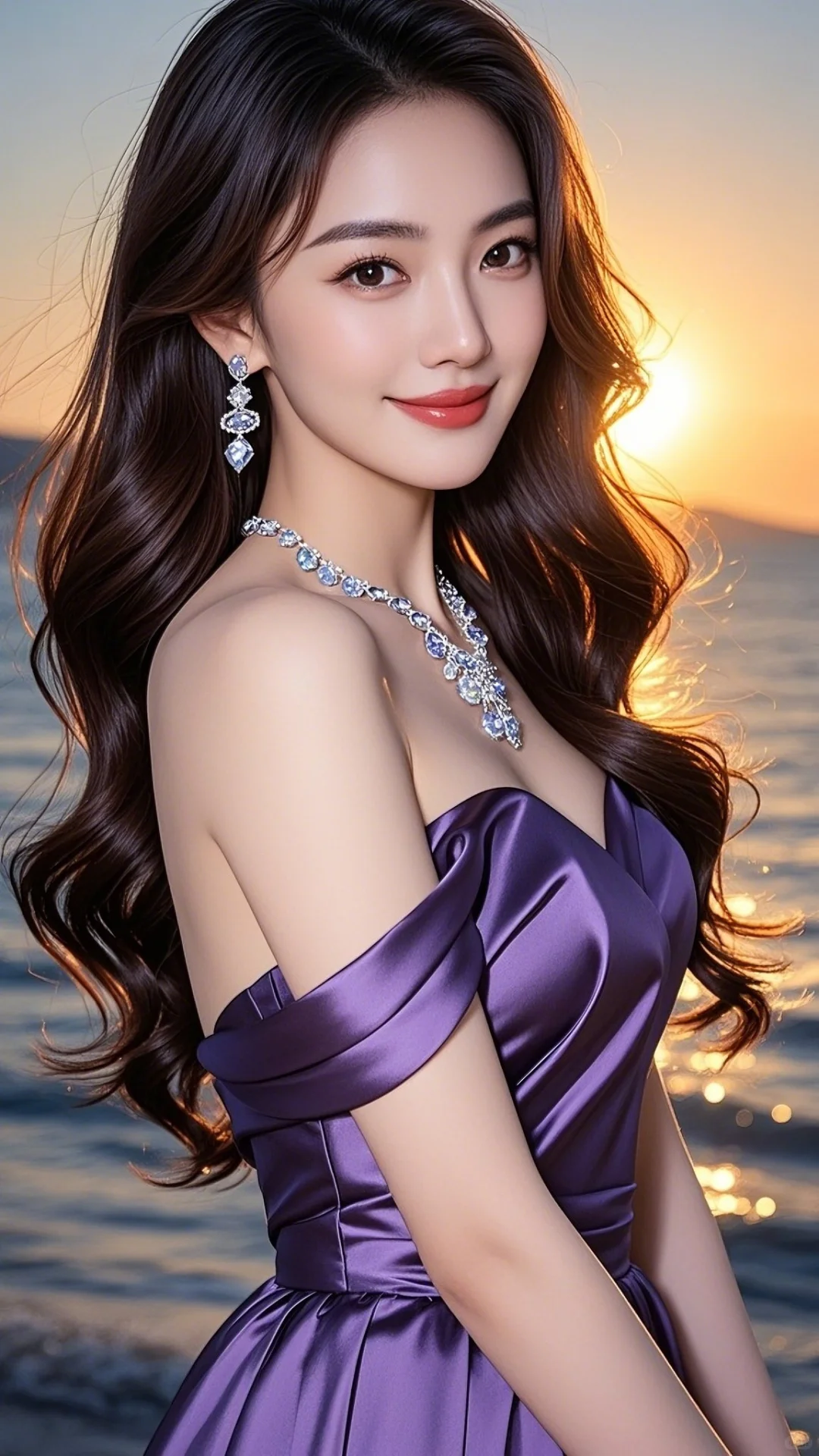 高清美女图片💫紫色礼服之美💫