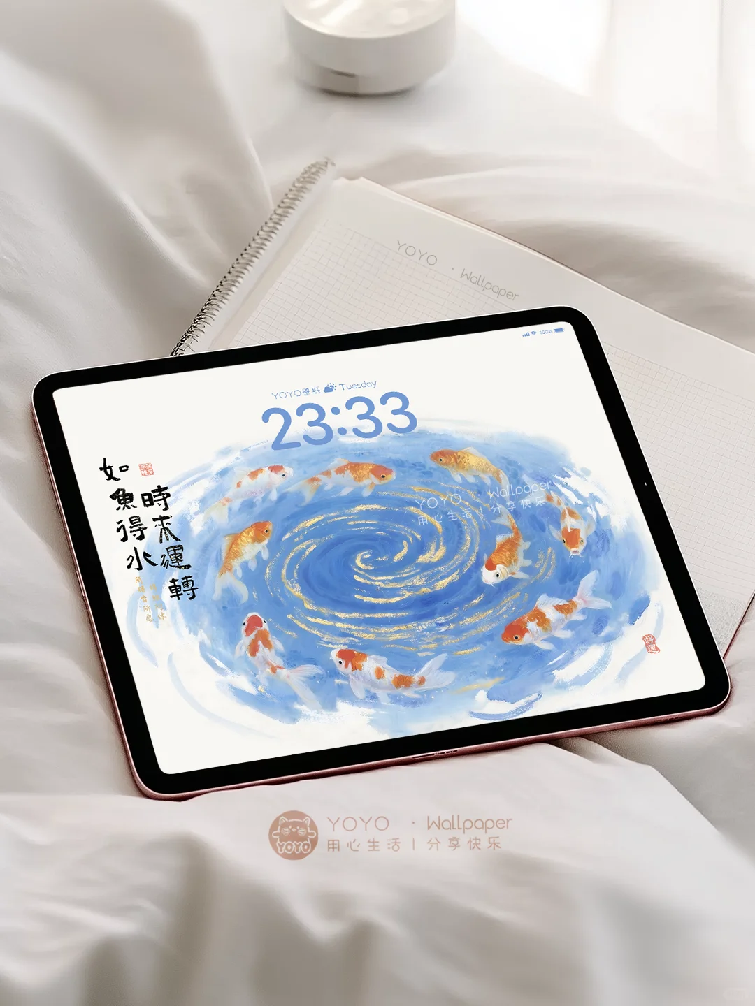 ✨时来运转·锦鲤好运正念平板壁纸|344