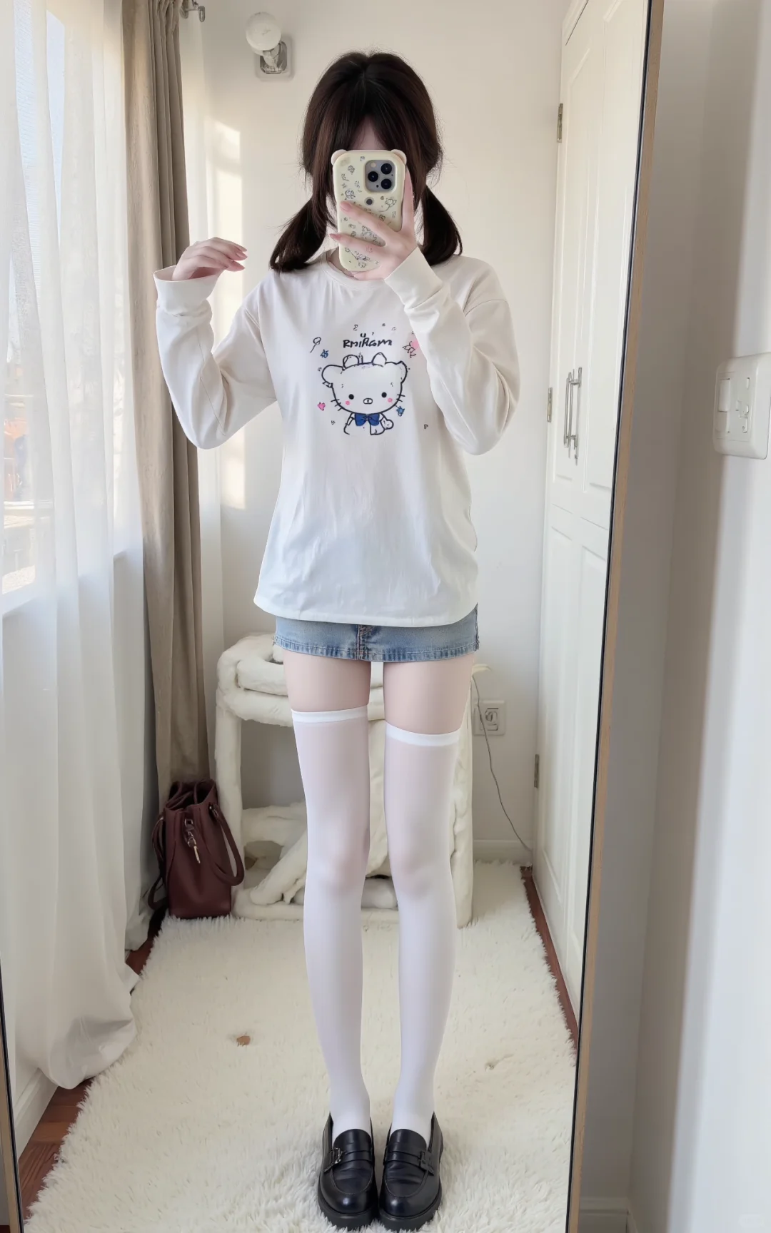 这样穿真的好韩～！白色yyds