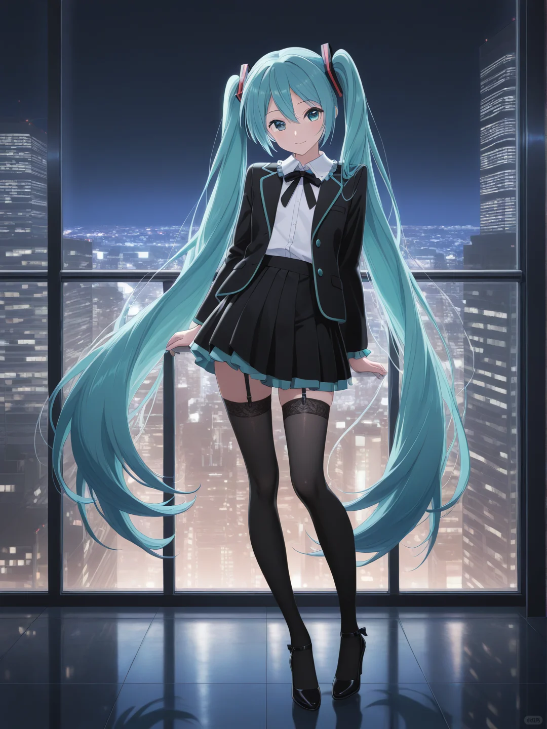 初音未来-黑色吊带袜